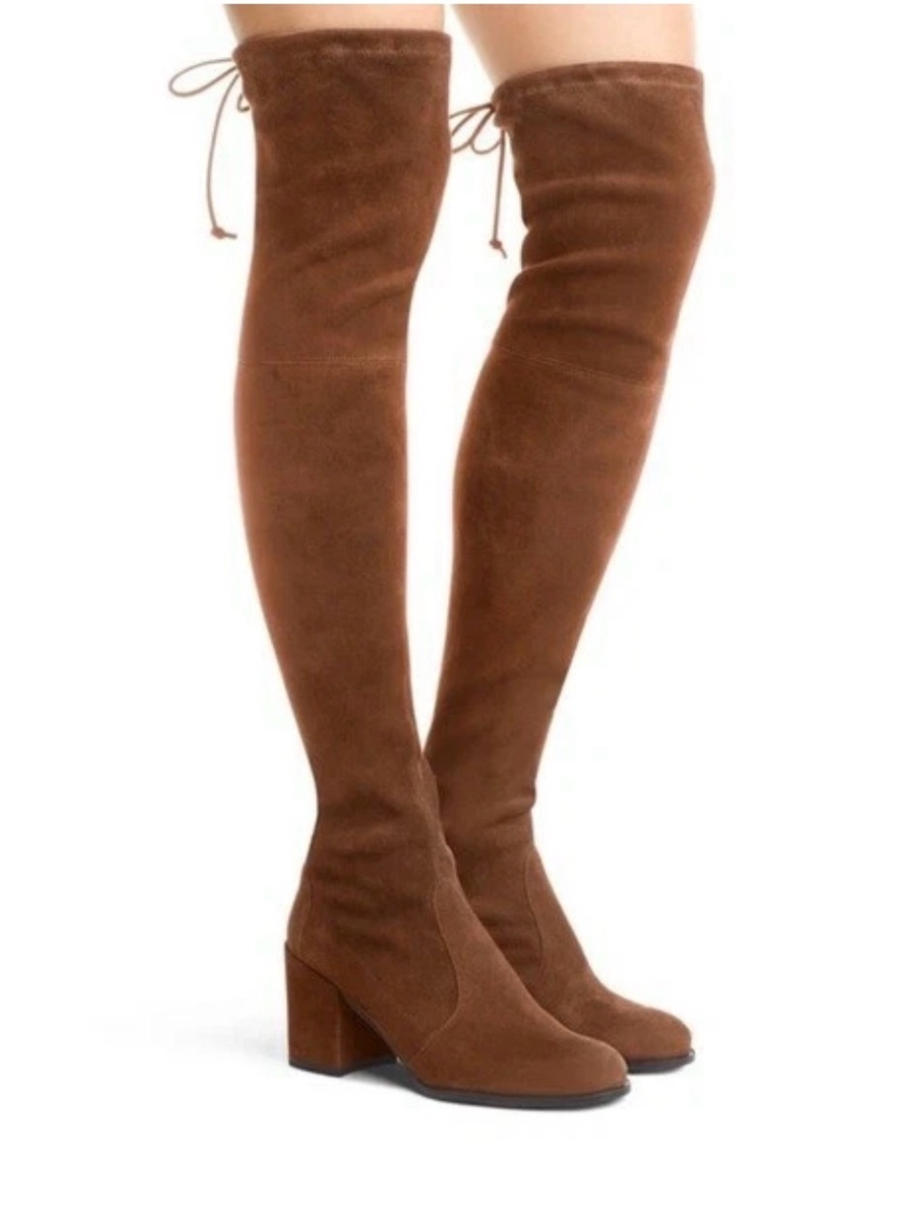 NEW Stuart Weitzman Tieland coffee brown suede over the knee heel boots sz 8